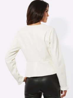 Lederimitat-Blazer mit Schößchen