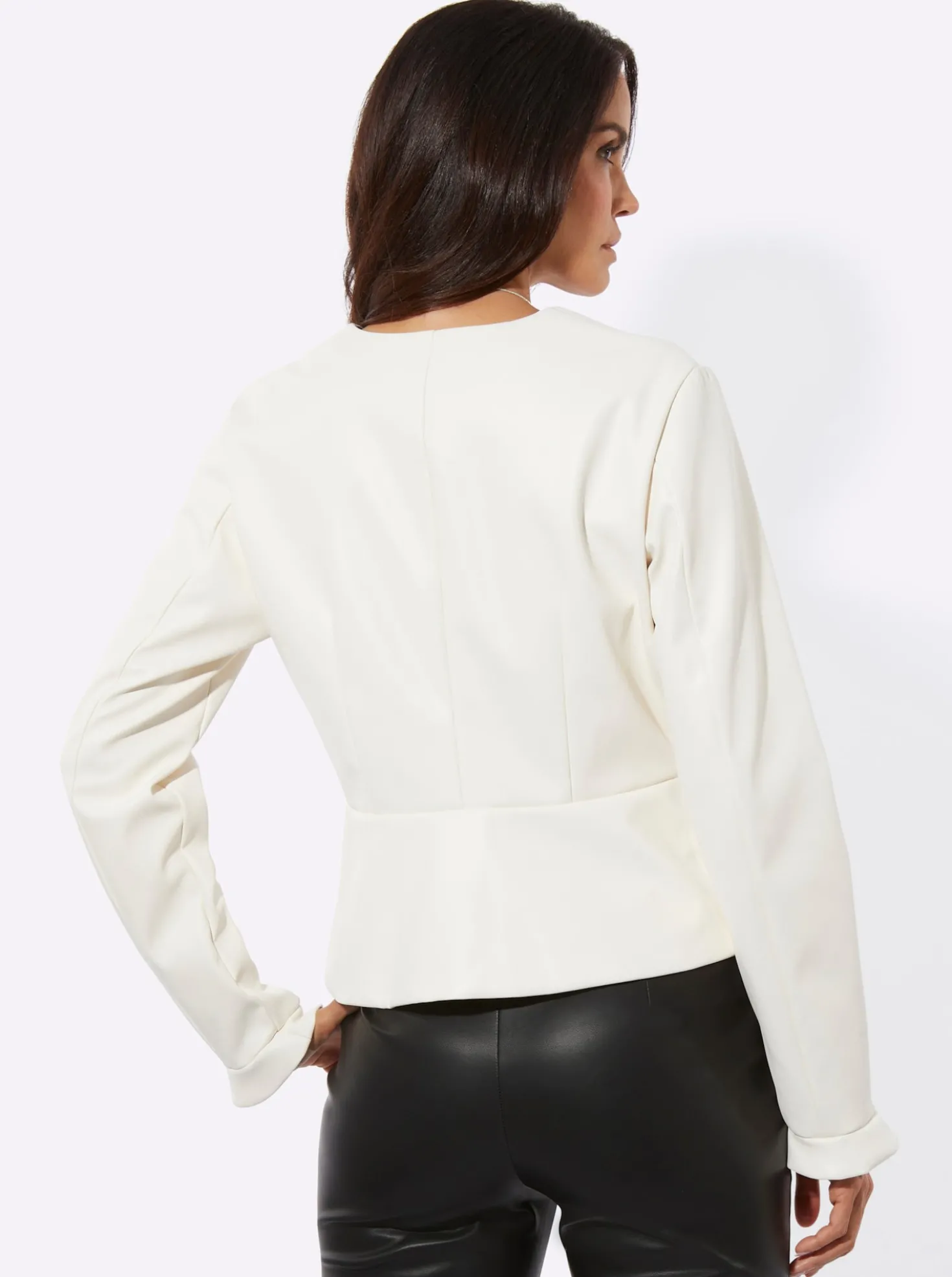 Lederimitat-Blazer mit Schößchen