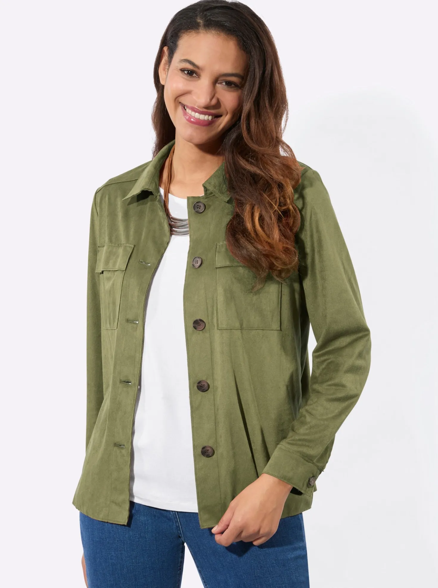 Lederimitat-Blazer mit Schultersattel
