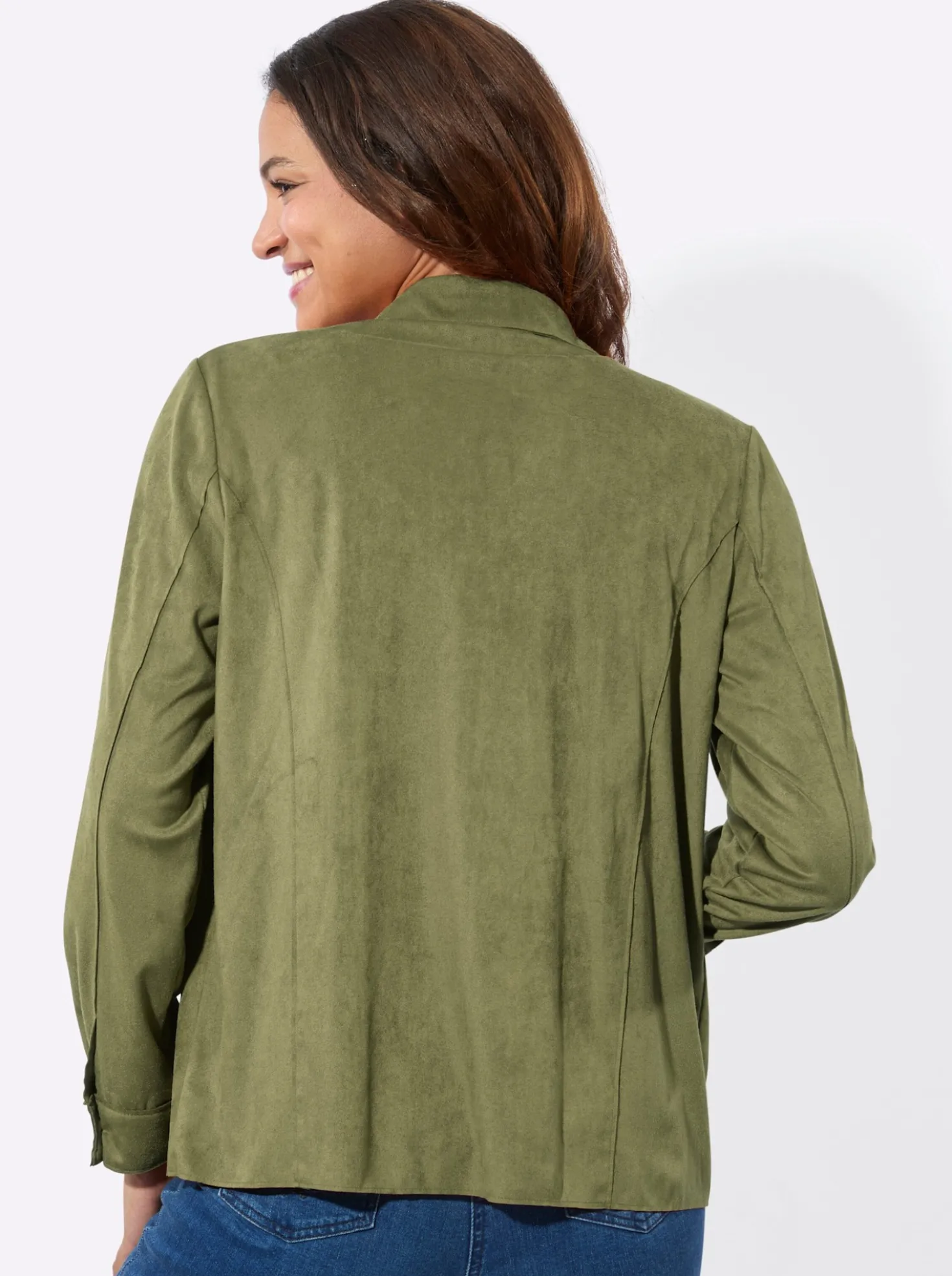 Lederimitat-Blazer mit Schultersattel
