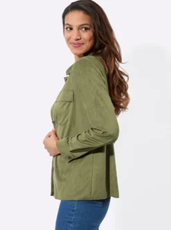 Lederimitat-Blazer mit Schultersattel