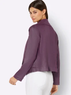 Lederimitat-Blazer mit spitz zulaufendem Saum