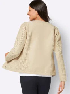 Lederimitatjacke mit Lasercut-Muster