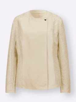 Lederimitatjacke mit Lasercut-Muster