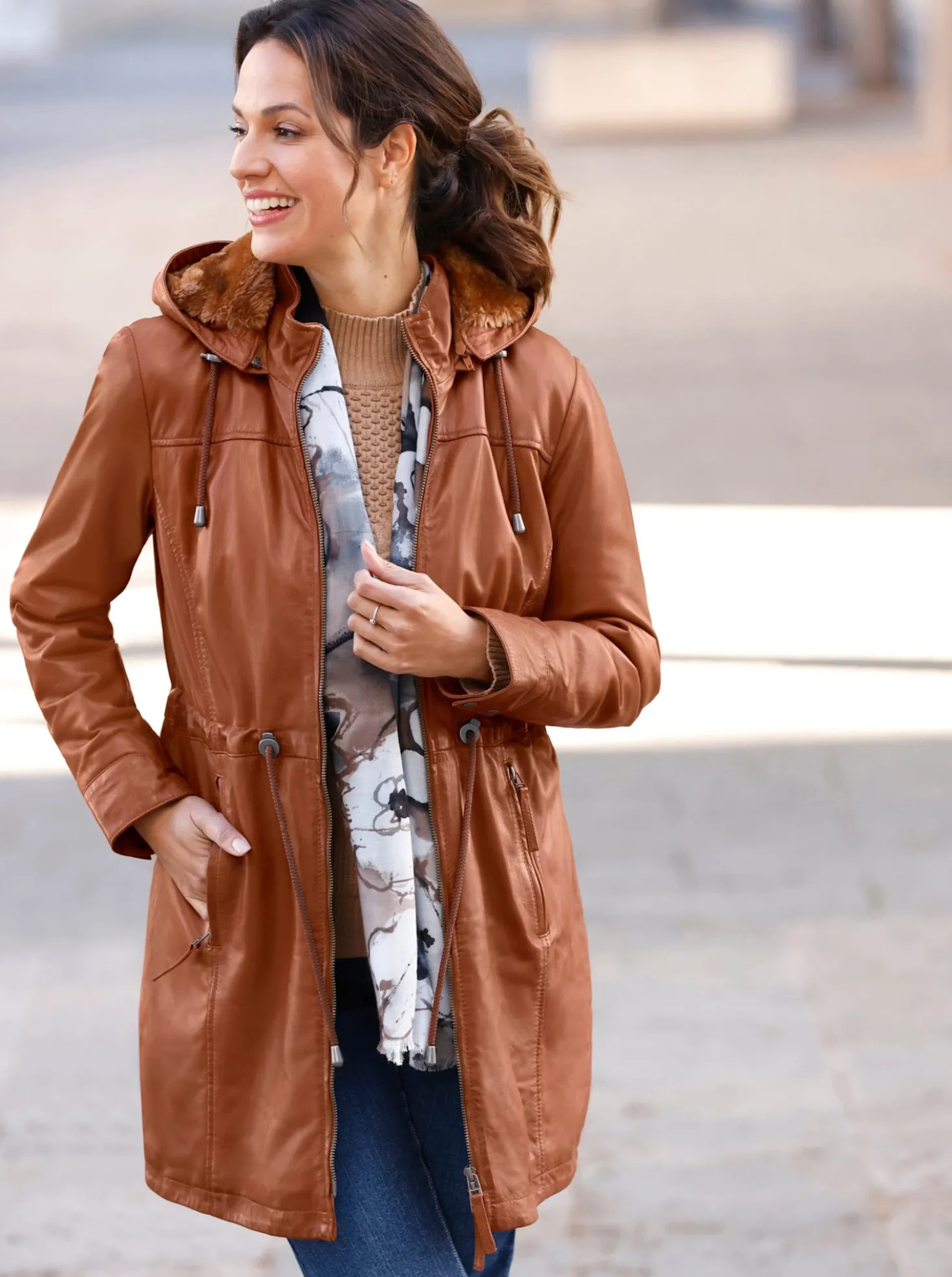 Lederjacke aus Lammnappa