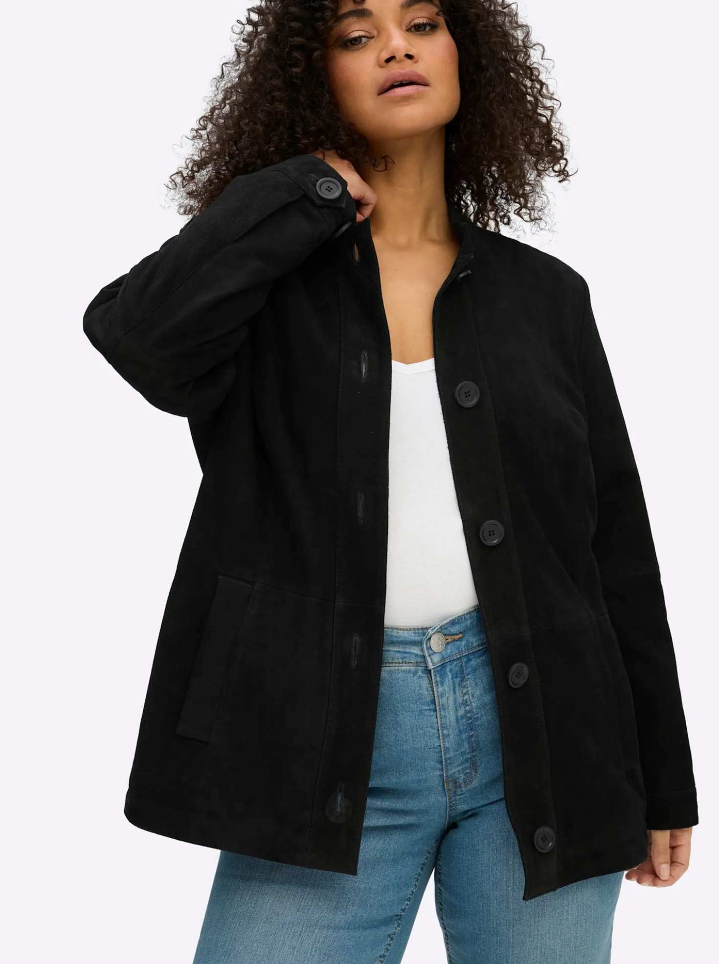 Lederjacke aus Ziegenvelours
