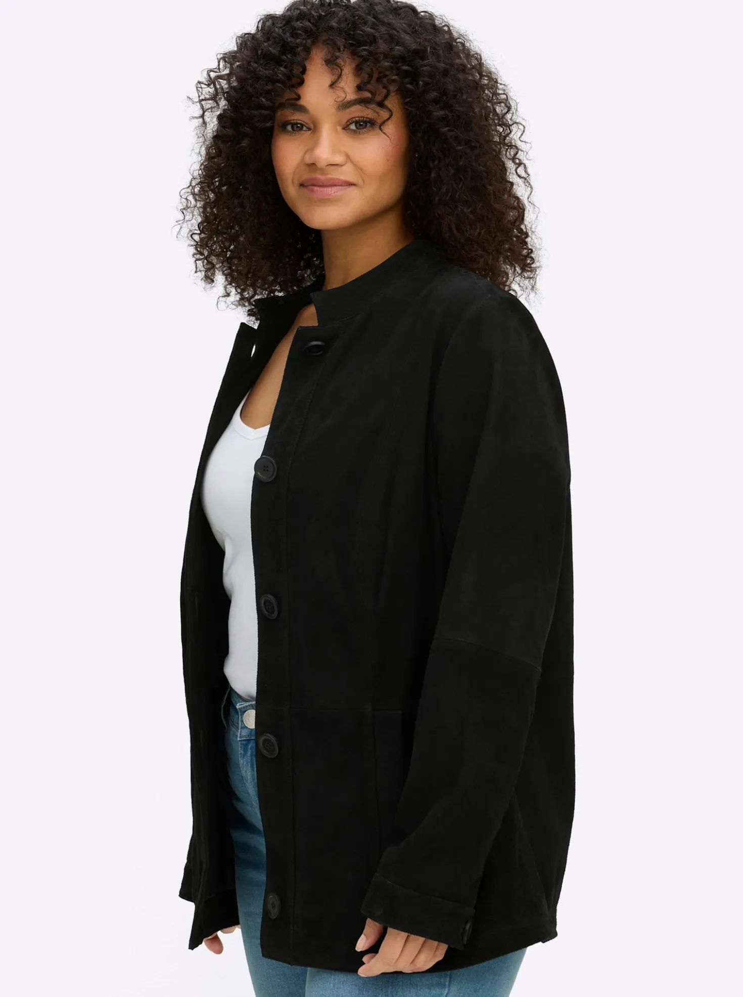 Lederjacke aus Ziegenvelours