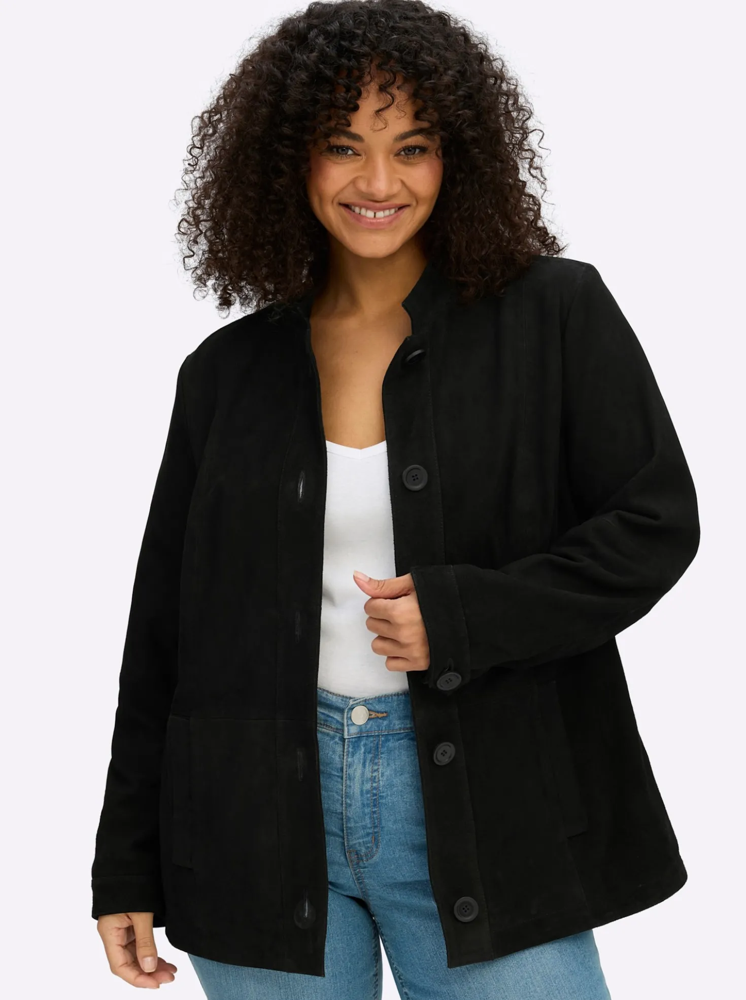Lederjacke aus Ziegenvelours