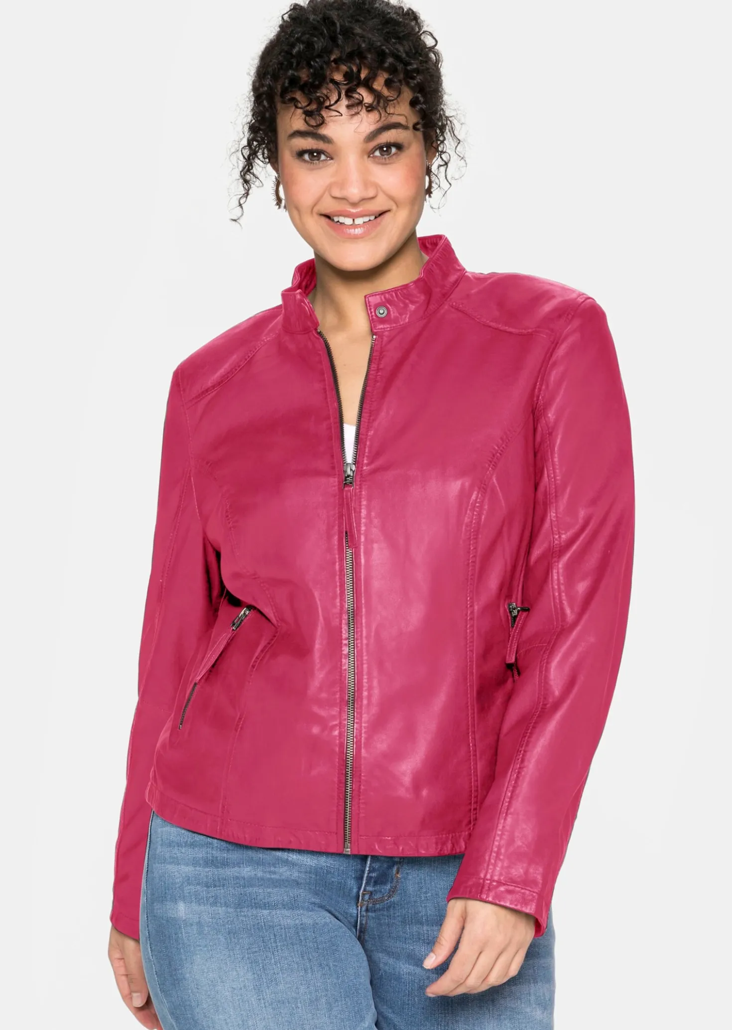 Lederjacke im Biker-Stil