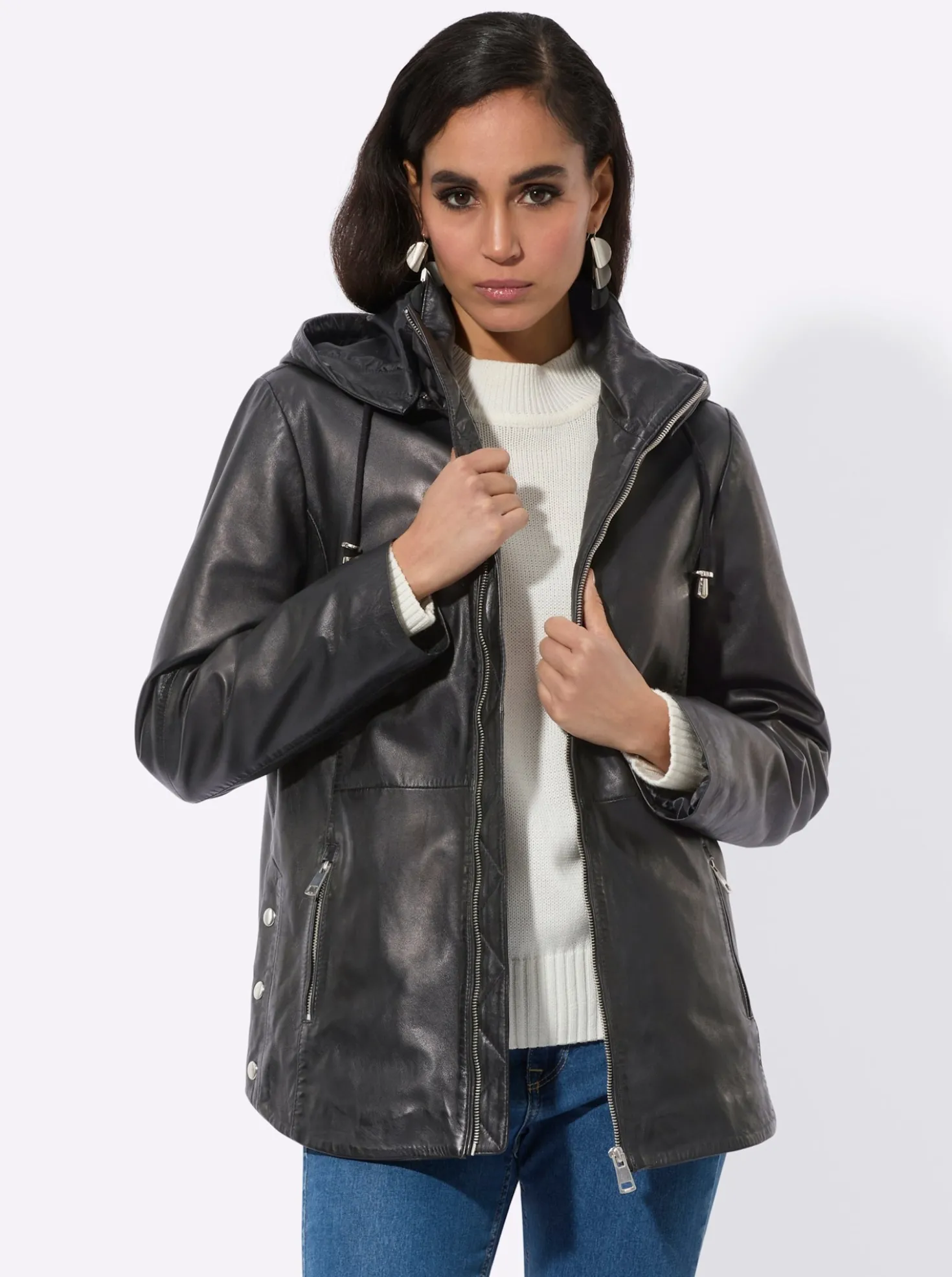 Lederjacke mit hochwertigem Viskose-Futter