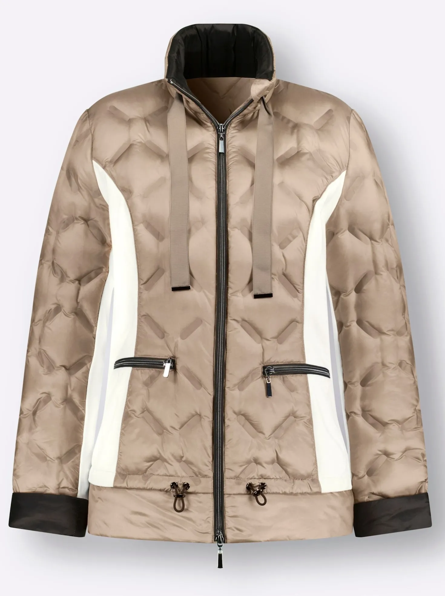 Leichtdaunenjacke mit seitlichen Jersey-Einsätzen