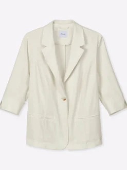 Leinenblazer mit 3/4-Arm