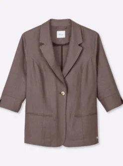 Leinenblazer mit 3/4-Arm