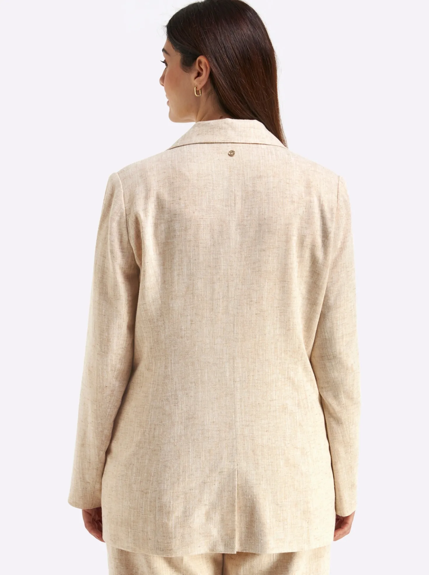 Leinenblazer mit Lurexfaden