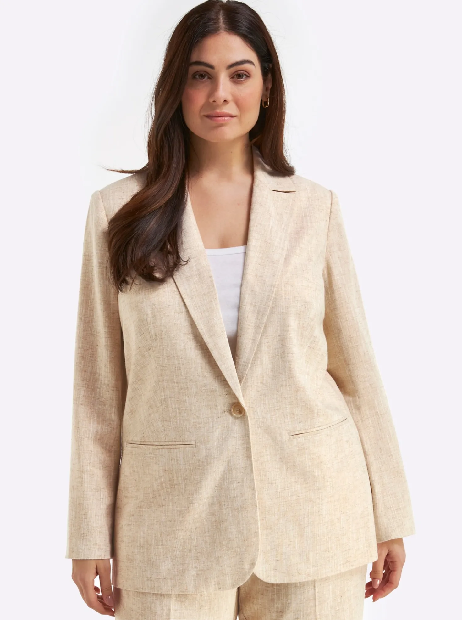 Leinenblazer mit Lurexfaden