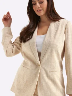 Leinenblazer mit Lurexfaden