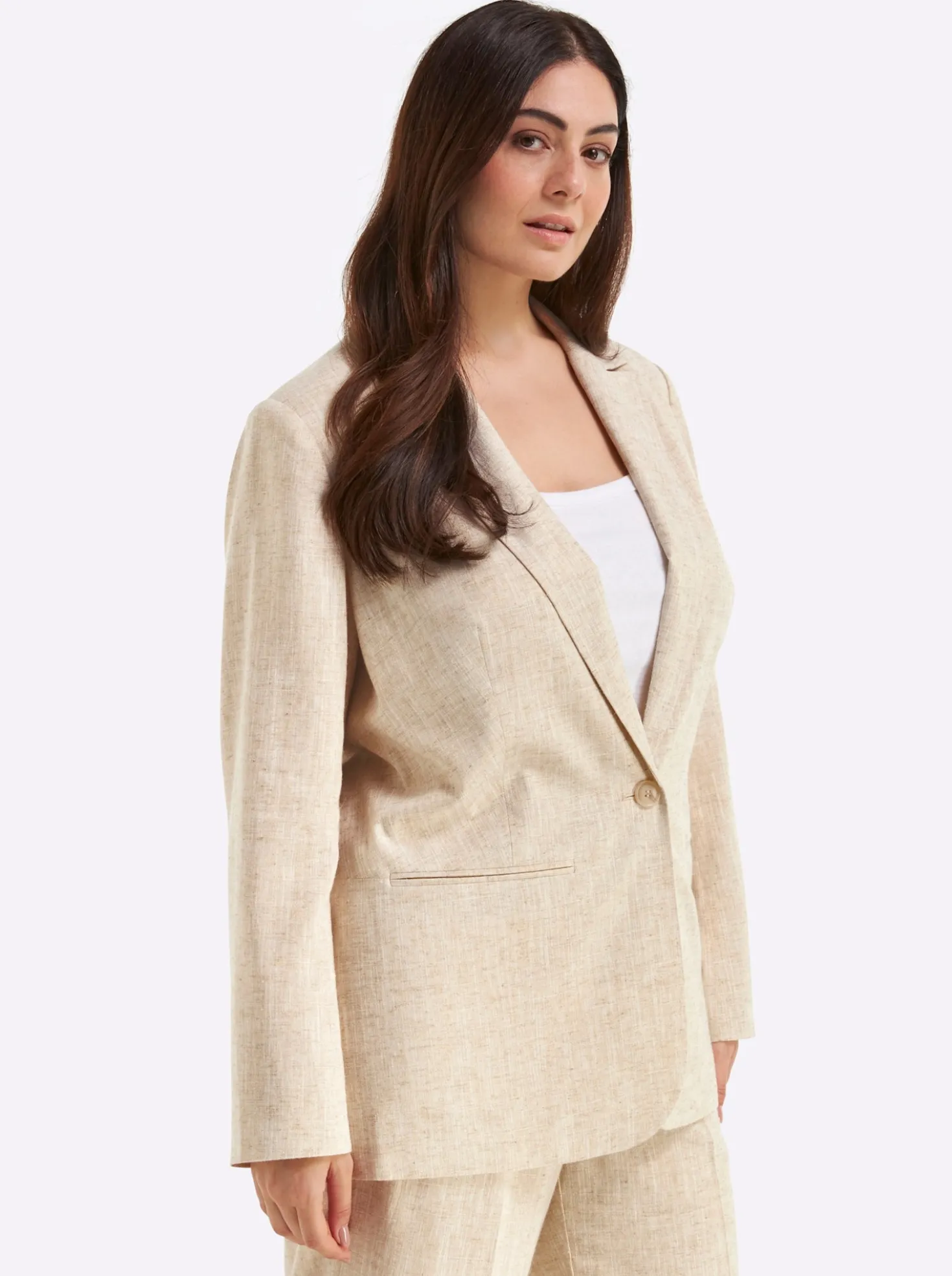 Leinenblazer mit Lurexfaden