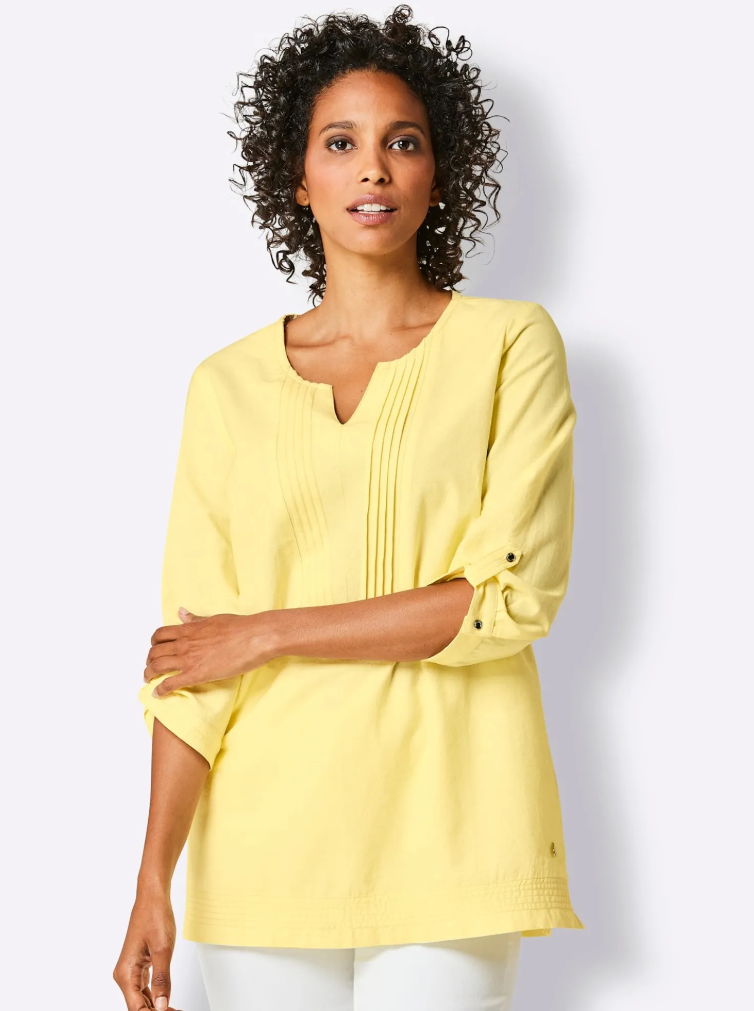 Leinenbluse im Tunika-Stil