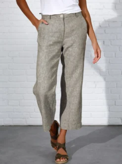 Leinenhose im Culotte-Stil