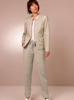 Leinenhose in Jogpant-Form