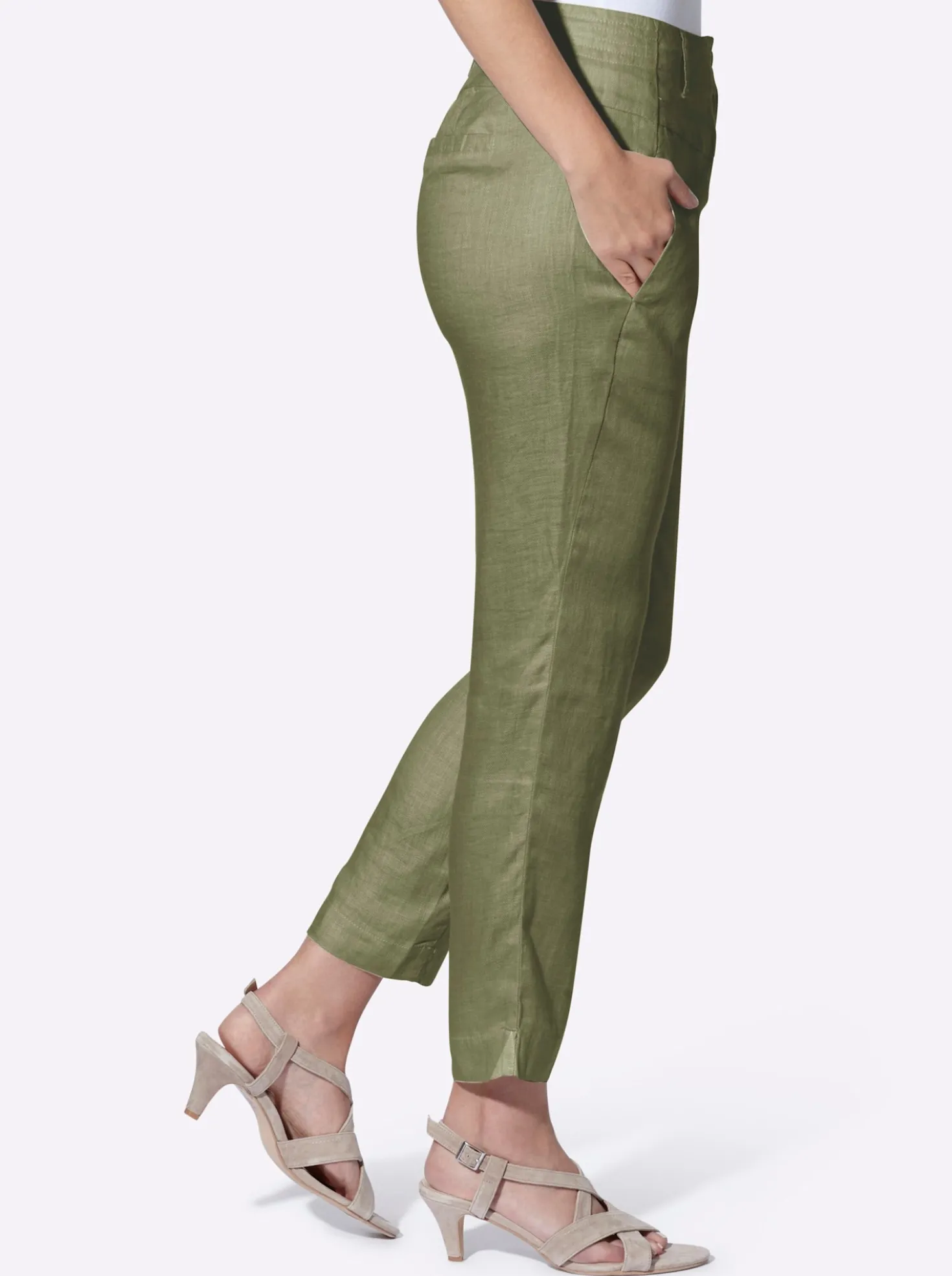 Leinenhose mit Längsnähten