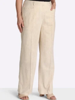 Leinenhose mit Lurexfaden