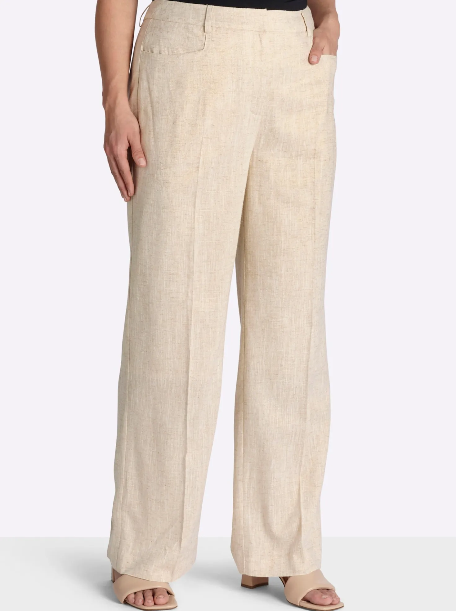 Leinenhose mit Lurexfaden