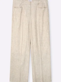 Leinenhose mit Lurexfaden