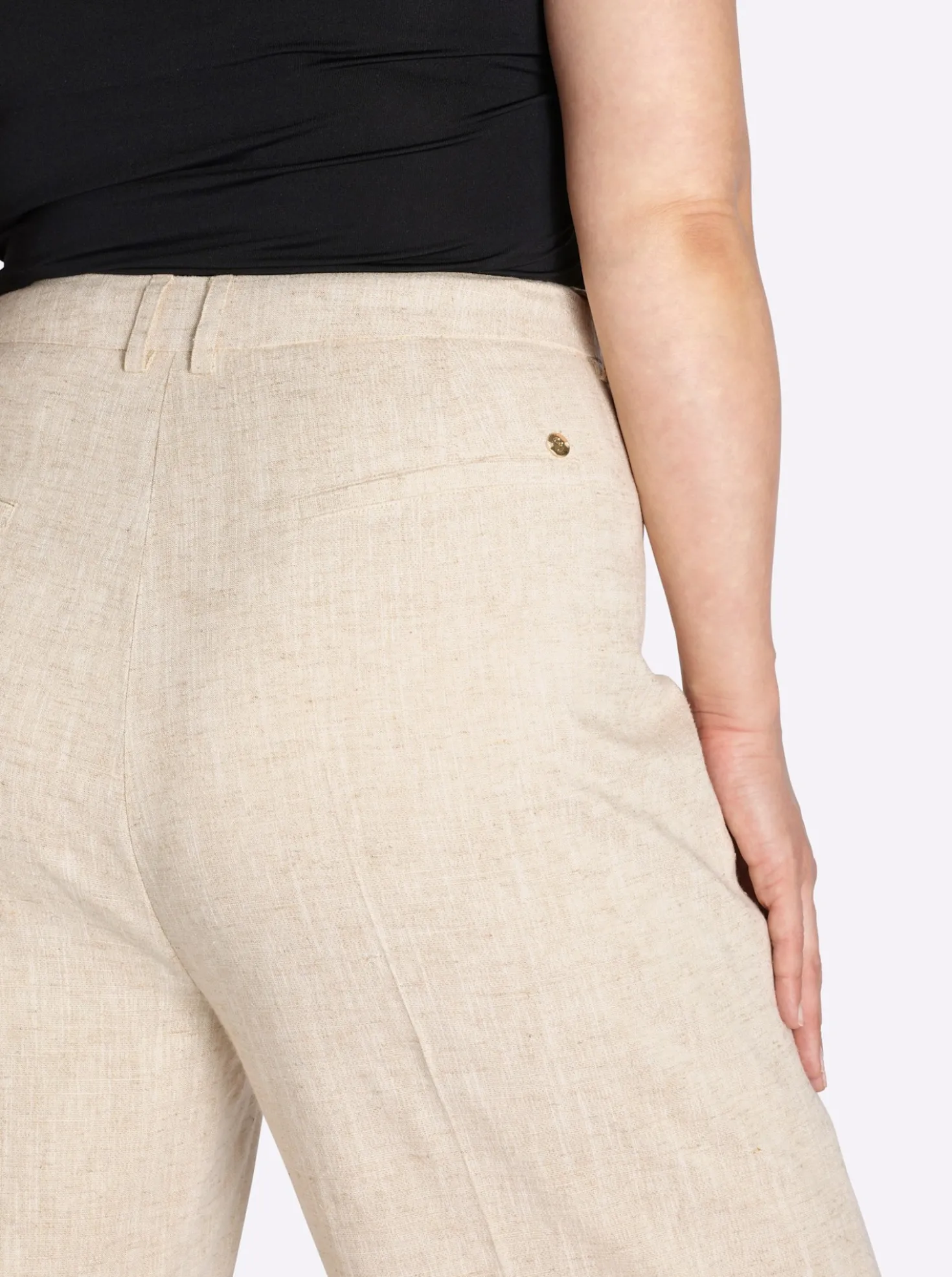 Leinenhose mit Lurexfaden
