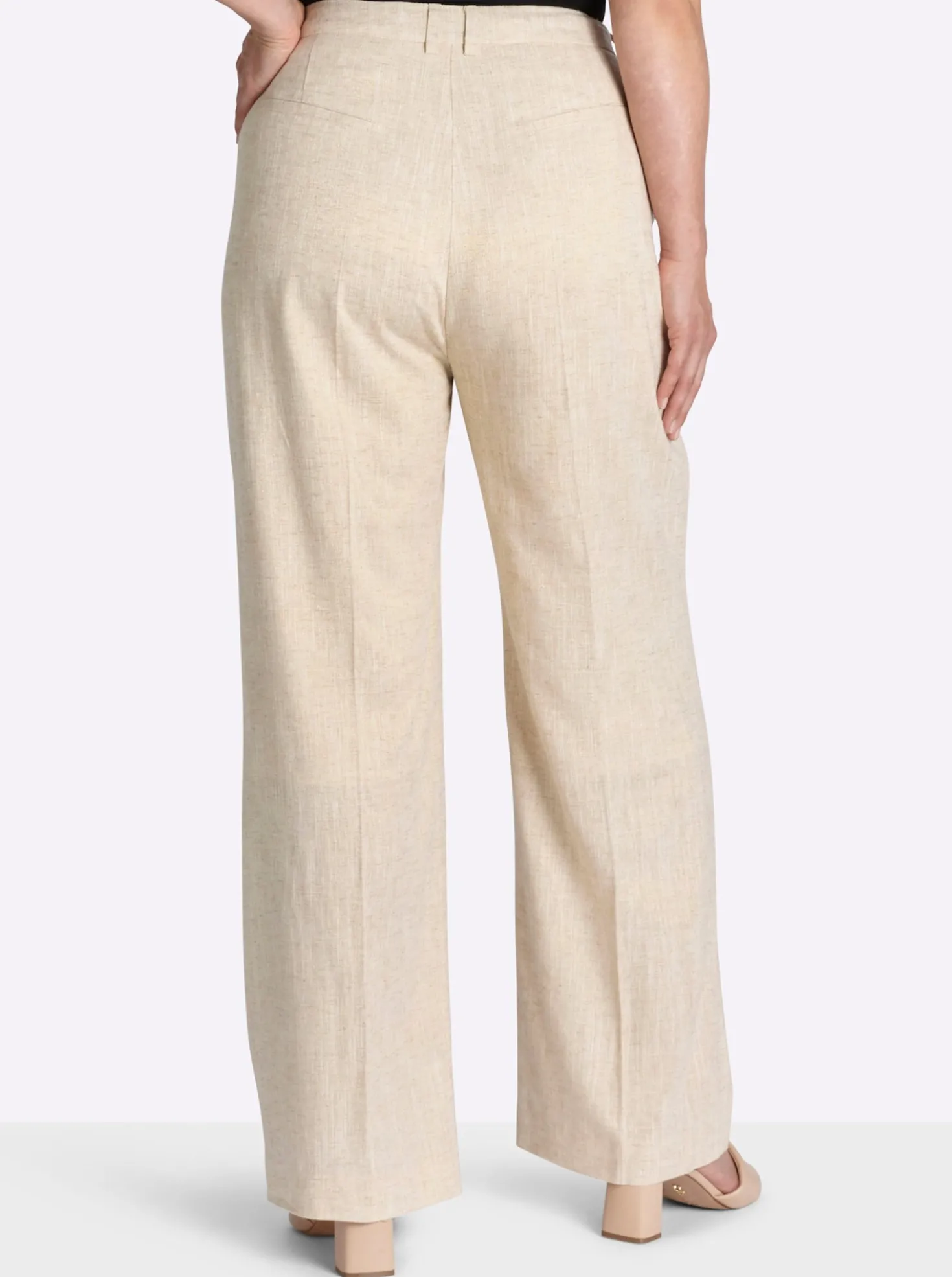 Leinenhose mit Lurexfaden