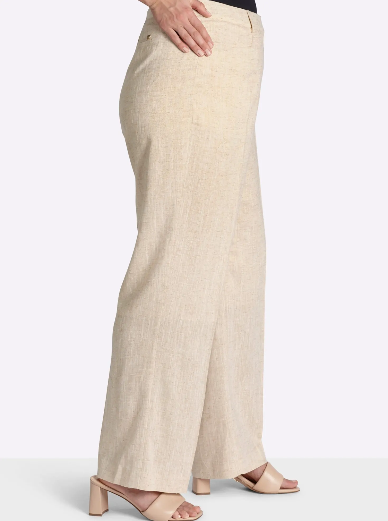 Leinenhose mit Lurexfaden