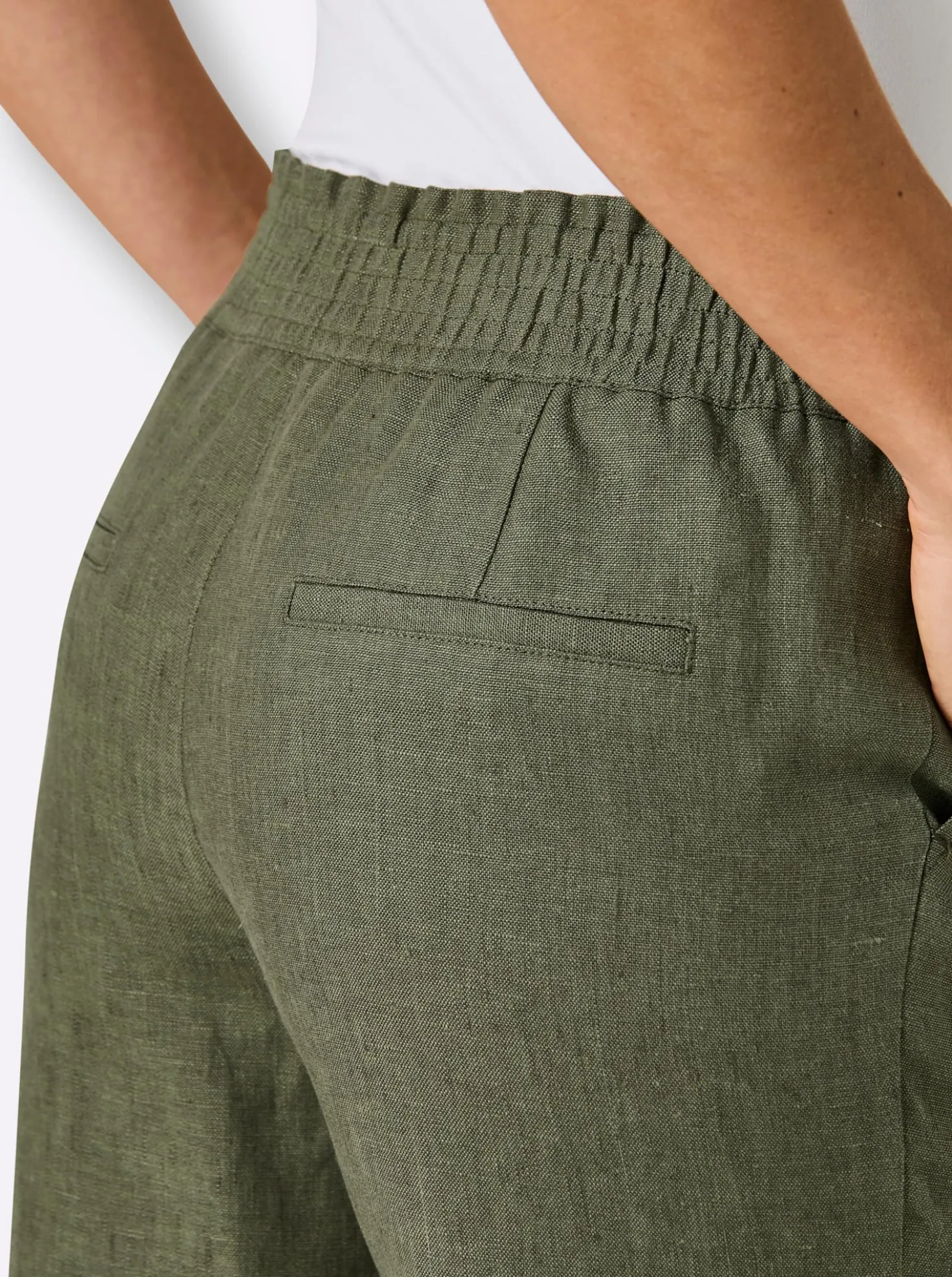 Leinenhose mit weitem Bein