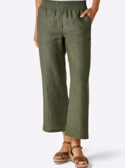 Leinenhose mit weitem Bein