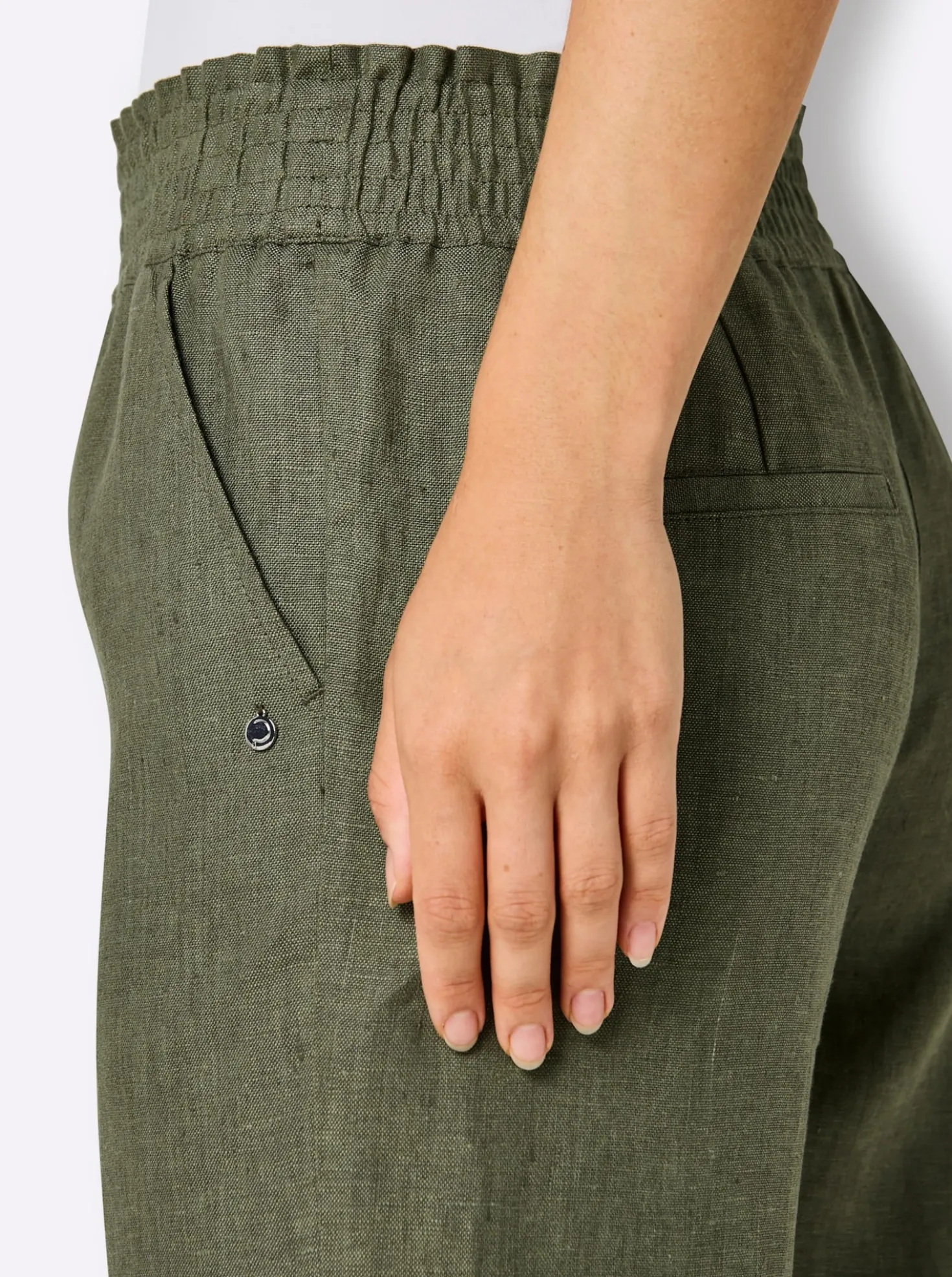 Leinenhose mit weitem Bein