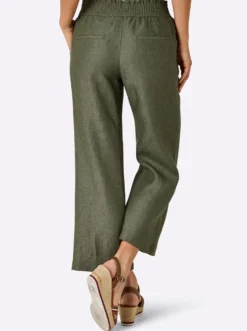 Leinenhose mit weitem Bein
