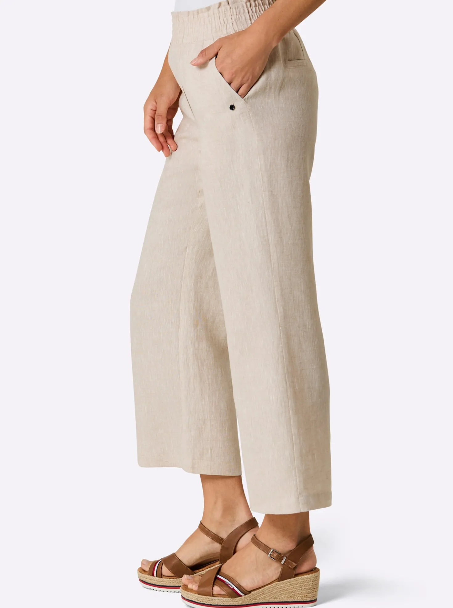 Leinenhose mit weitem Bein