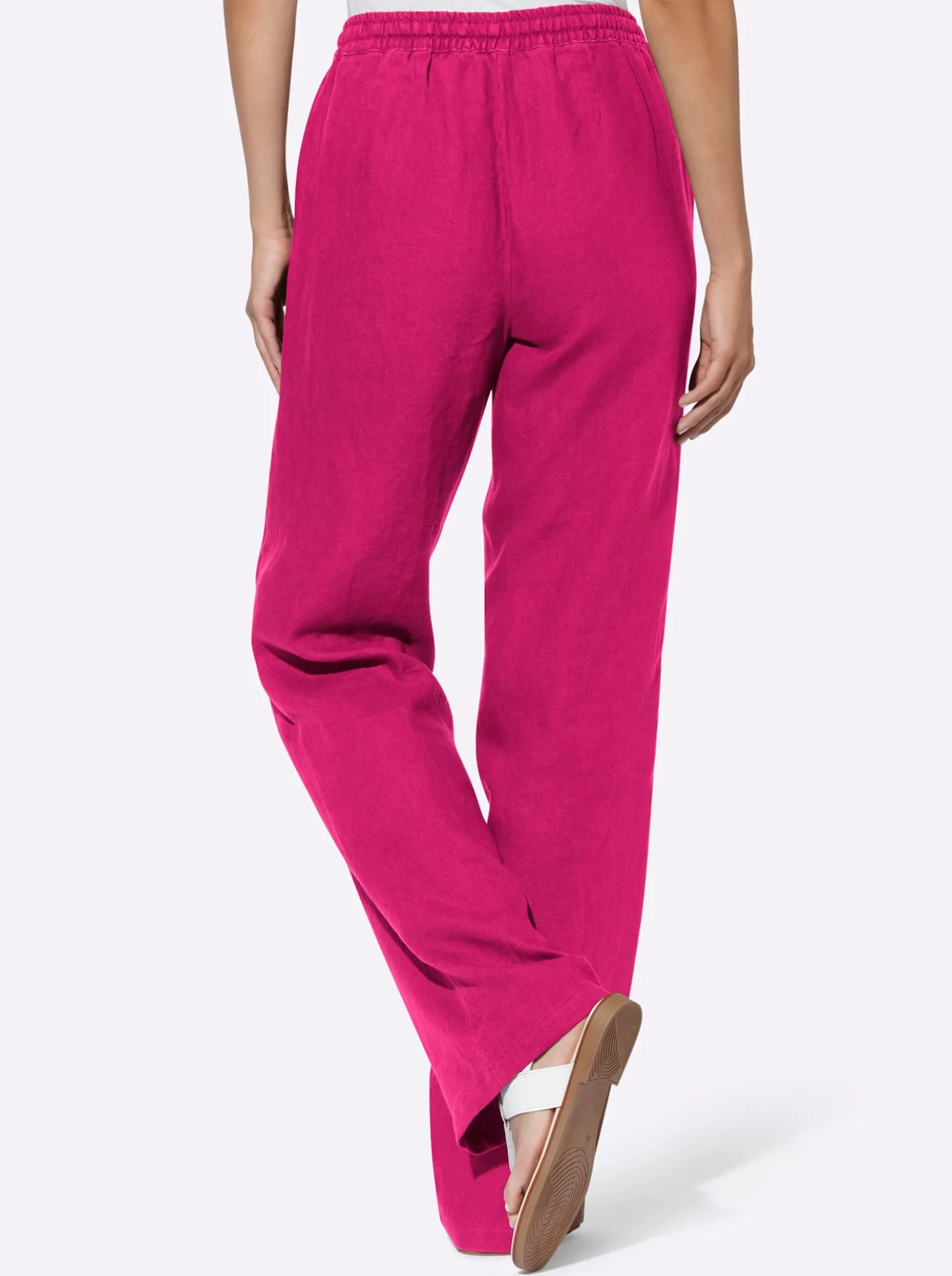 Leinenhose mit weitem Bein
