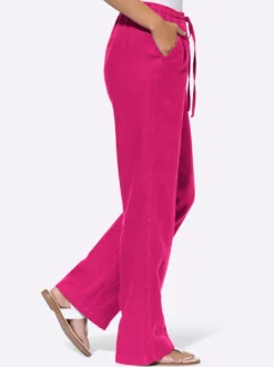 Leinenhose mit weitem Bein