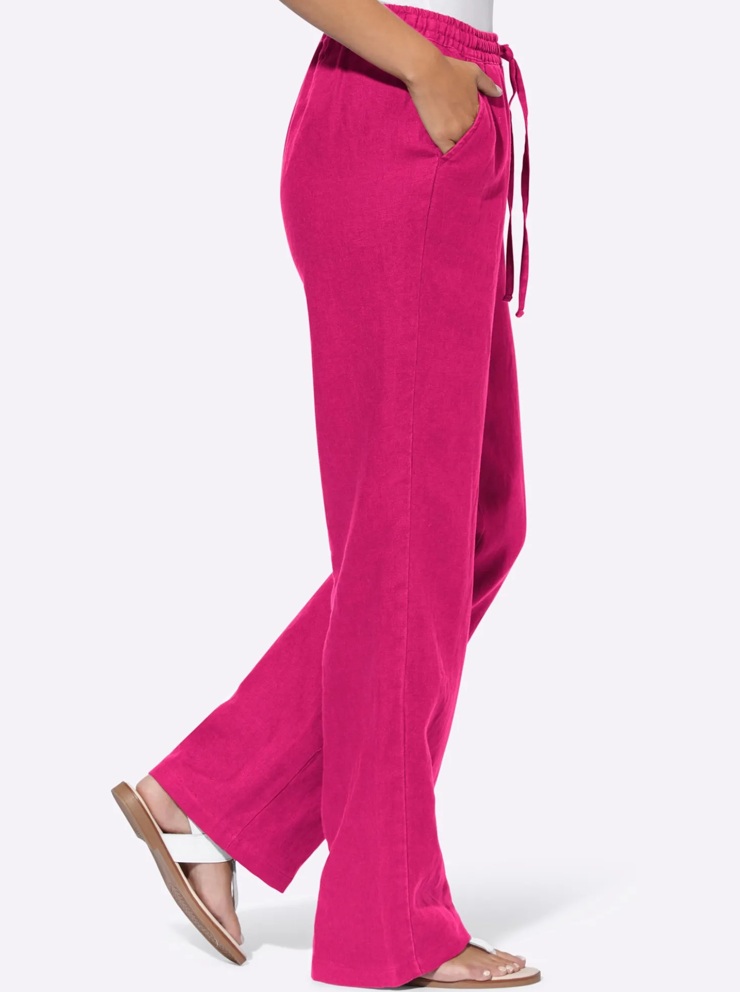 Leinenhose mit weitem Bein