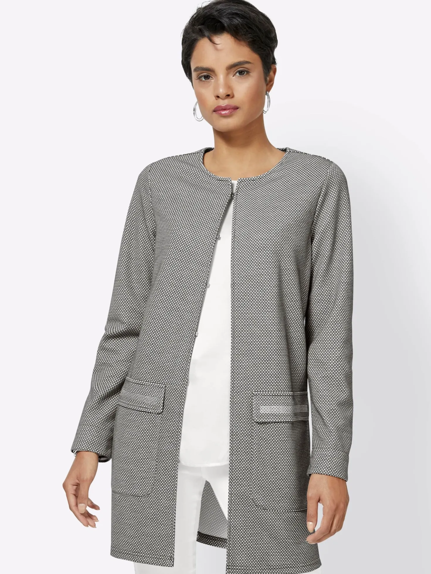 Longblazer mit Waben-Struktur