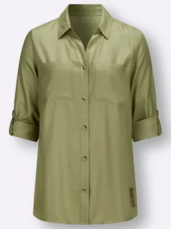 Longbluse aus reiner Viskose