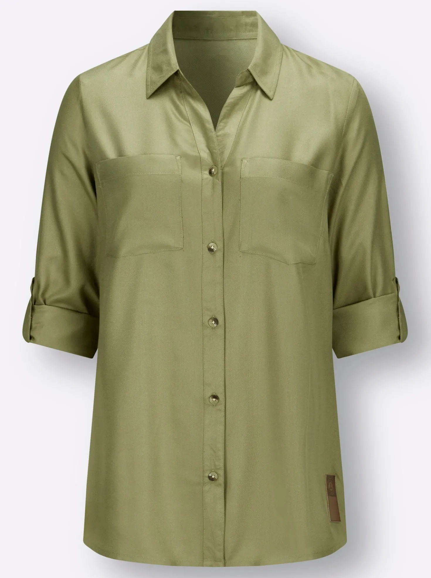 Longbluse aus reiner Viskose