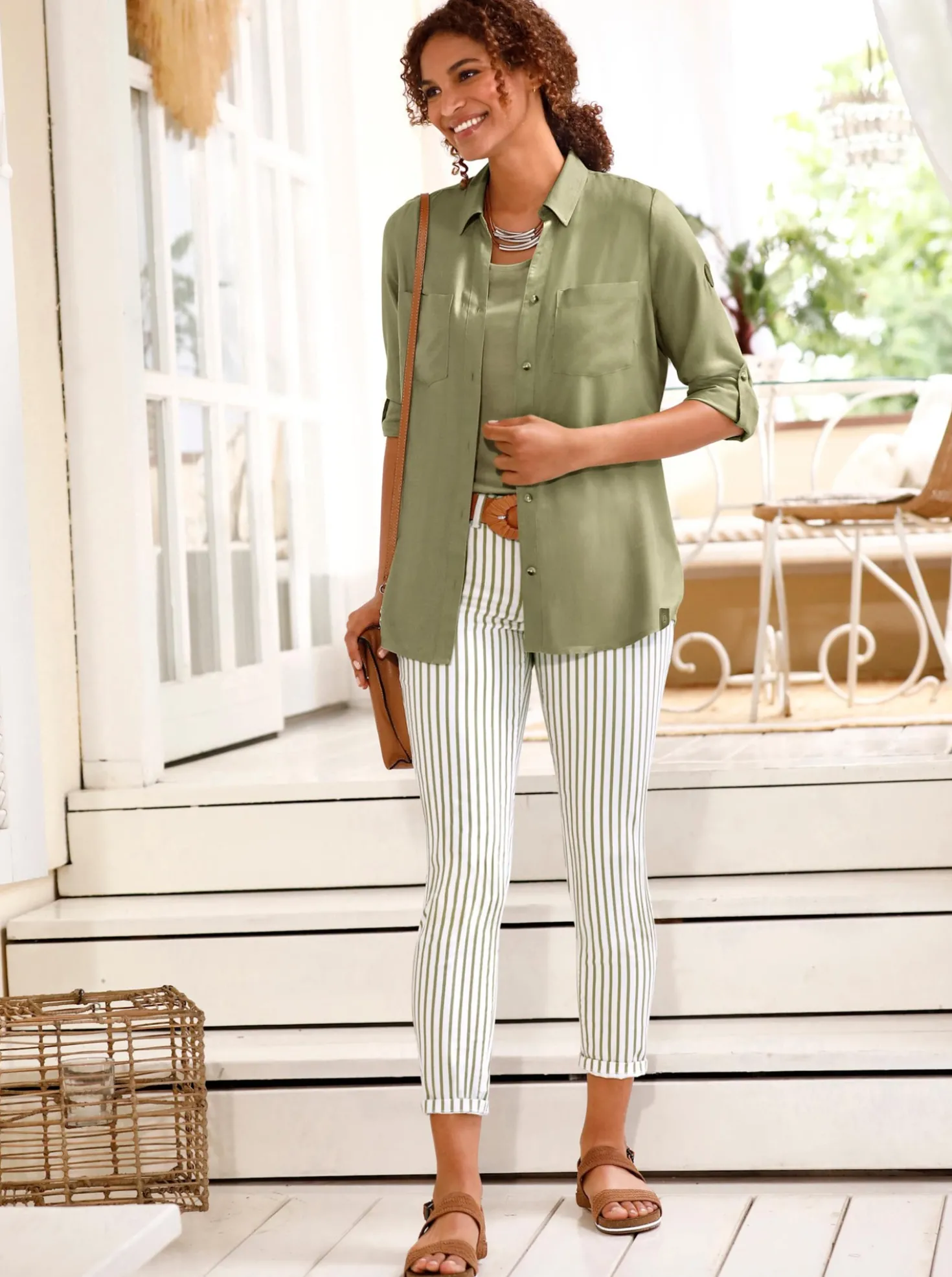 Longbluse aus reiner Viskose