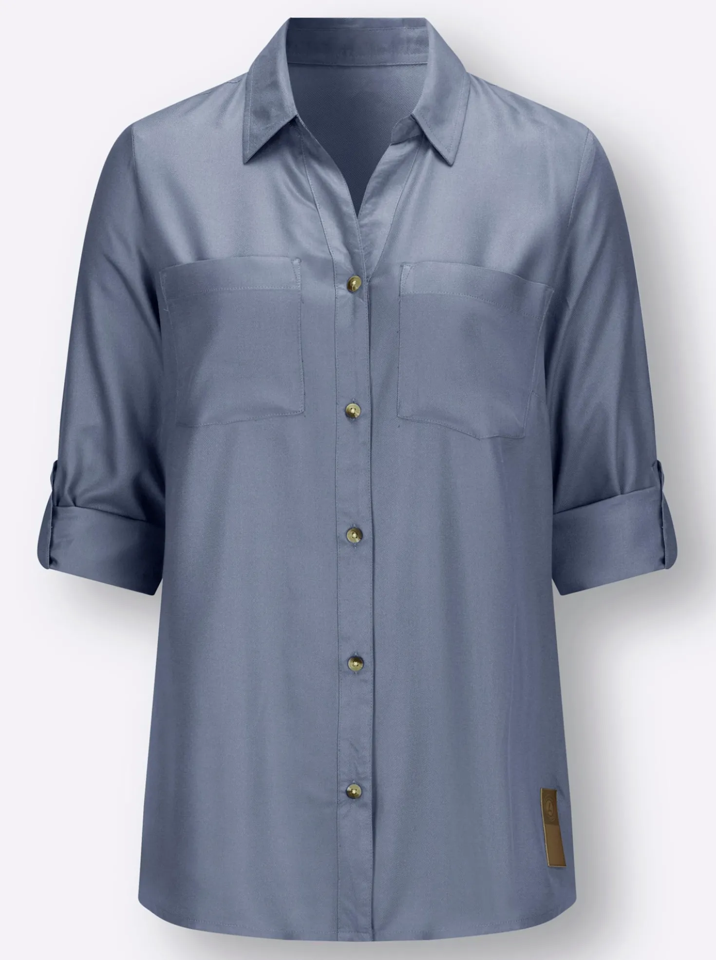 Longbluse aus reiner Viskose
