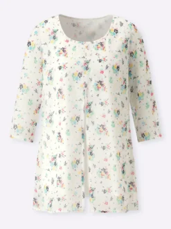 Longbluse im Lagenlook mit Chiffon