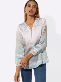 Longbluse im seidig matten Glanz