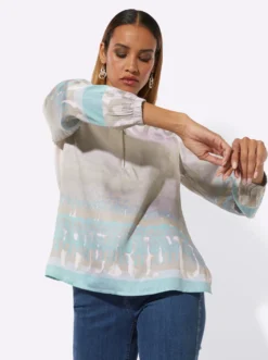 Longbluse im seidig matten Glanz
