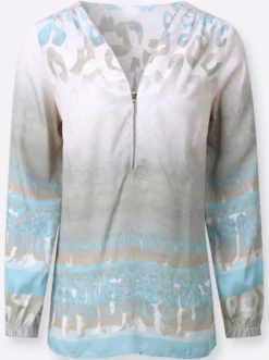 Longbluse im seidig matten Glanz