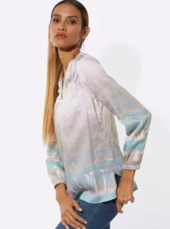 Longbluse im seidig matten Glanz
