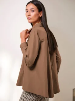 Longbluse in weiter A-Linie